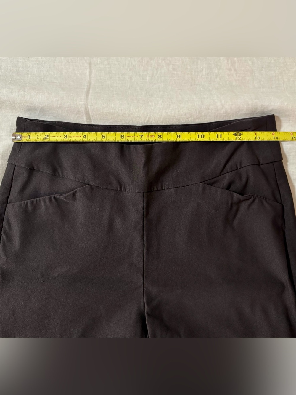Tribal "Flatten It" Pull-On Slim Stretch Ankle Pants Charcoal Gray - Size 8 - Picture 9 of 12